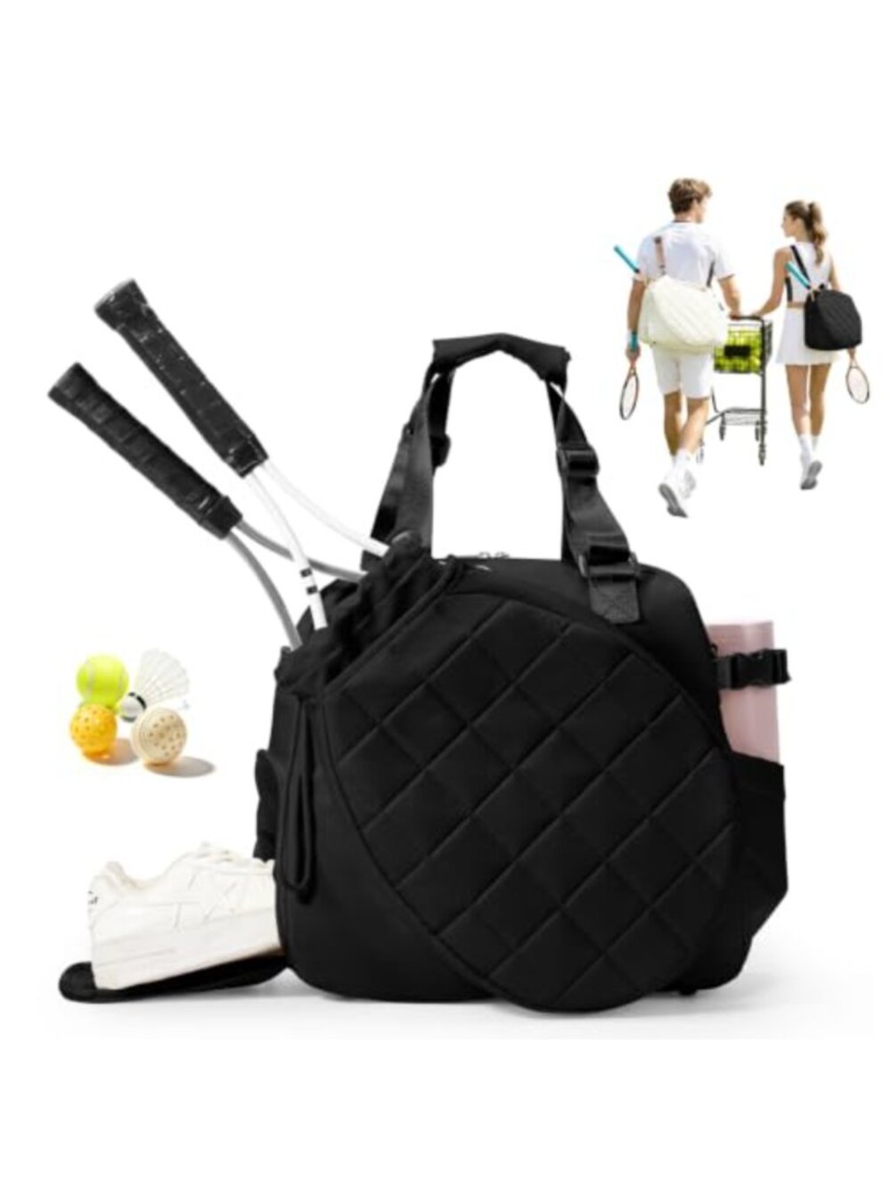 Tennis Backpack with Shoe Compartment & Racket Sleeves